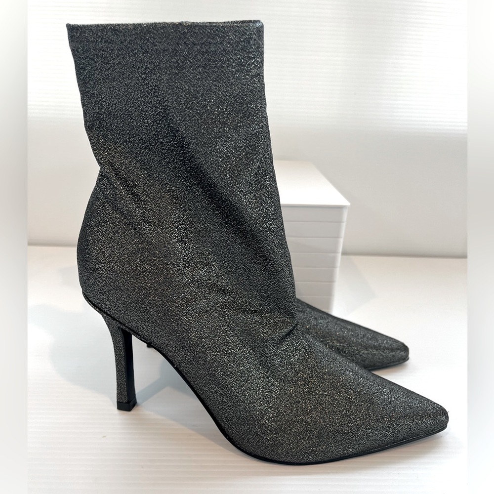 MARC FISHER pewter ankle boots
